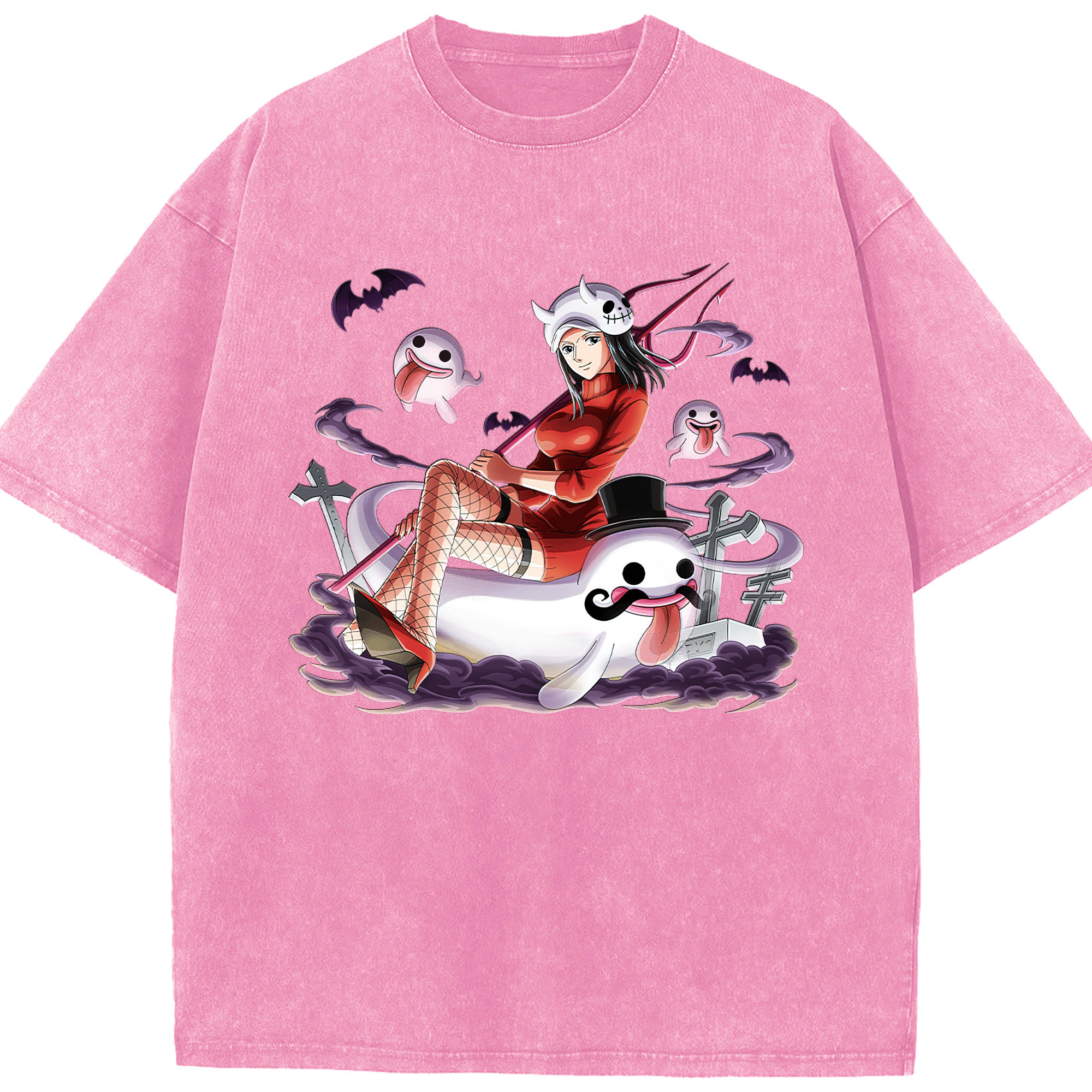ワンピース ニコ・ロビン ONE PIECE Nico Robin 綿100% ヴィンテージ風 半袖Tシャツ（フロントプリント）